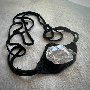 herkimer diamond horizon bracelet (black)