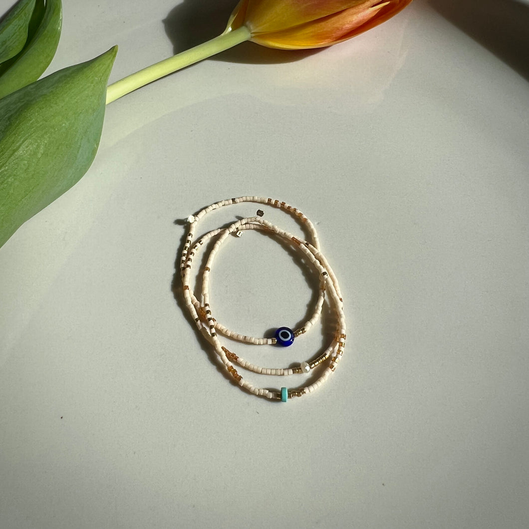evil eye bracelet set (gold)