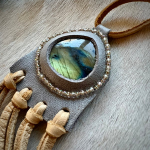 beaded labradorite horizon necklace