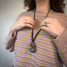 Load image into Gallery viewer, herkimer diamond talisman (black)