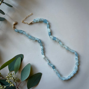 aquamarine pebble necklace