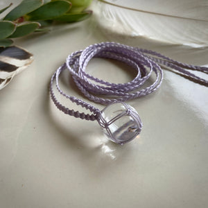 clear quartz sphere talisman (lilac)