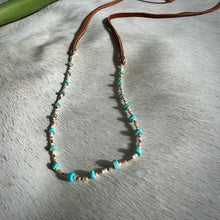 Load image into Gallery viewer, sayulita necklace (turquoise/cognac)