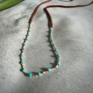 sayulita necklace (turquoise/cognac)