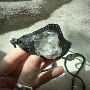 herkimer diamond horizon bracelet (black)