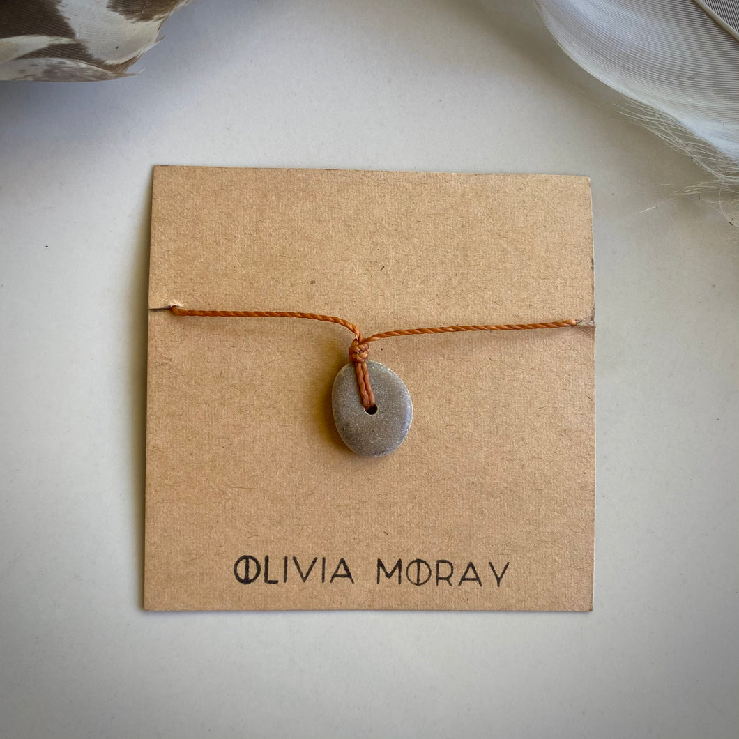 sacred river rock necklace (rust)