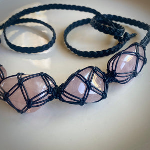 rose quartz dissent collar (black)