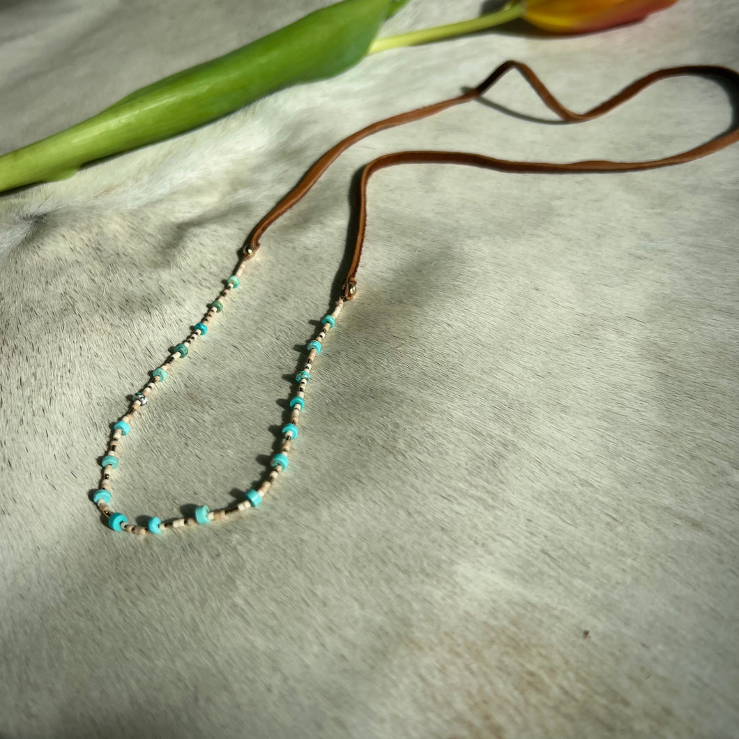 sayulita necklace (turquoise/cognac)