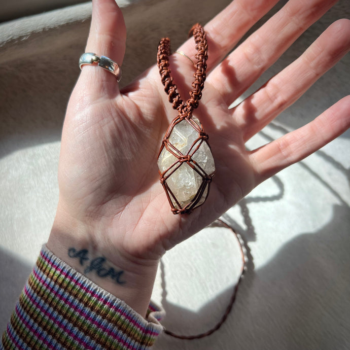 herkimer diamond talisman (brown)