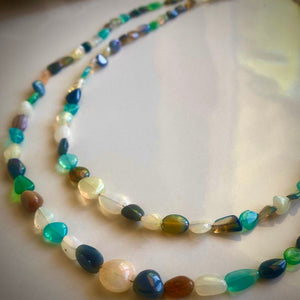 pebble opal necklace - 14”