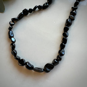 black tourmaline pebble necklace