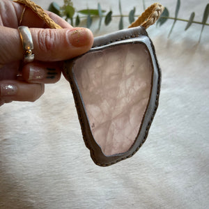 rose quartz window necklace