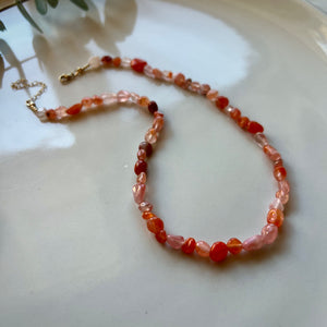 carnelian pebble necklace