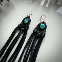 Load image into Gallery viewer, turquoise horizon earrings (black)