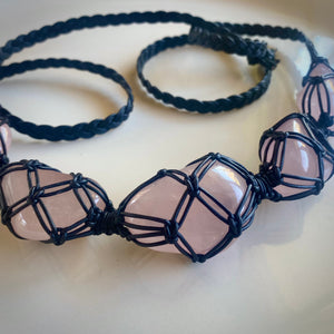 rose quartz dissent collar (black)