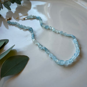 aquamarine pebble necklace