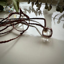 Load image into Gallery viewer, clear quartz sphere talisman (brown)