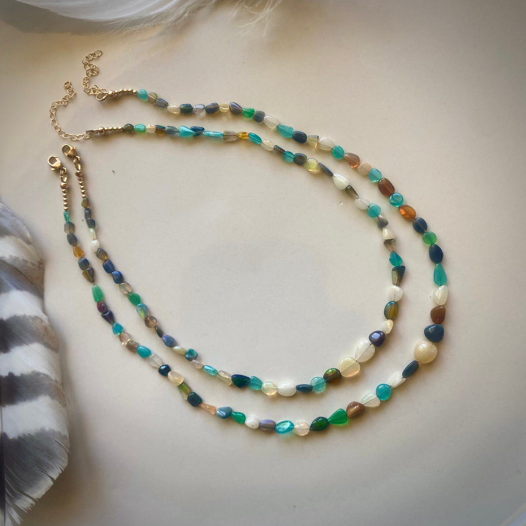 pebble opal necklace - 16”