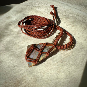 boulder opal talisman (brown with gold)