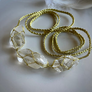 clear quartz dissent collar (gold)