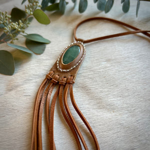 beaded green aventurine horizon necklace