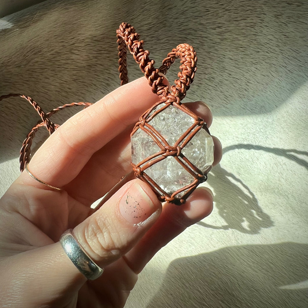 herkimer diamond talisman (brown)