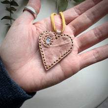 Load image into Gallery viewer, rainbow moonstone love necklace (mauve)