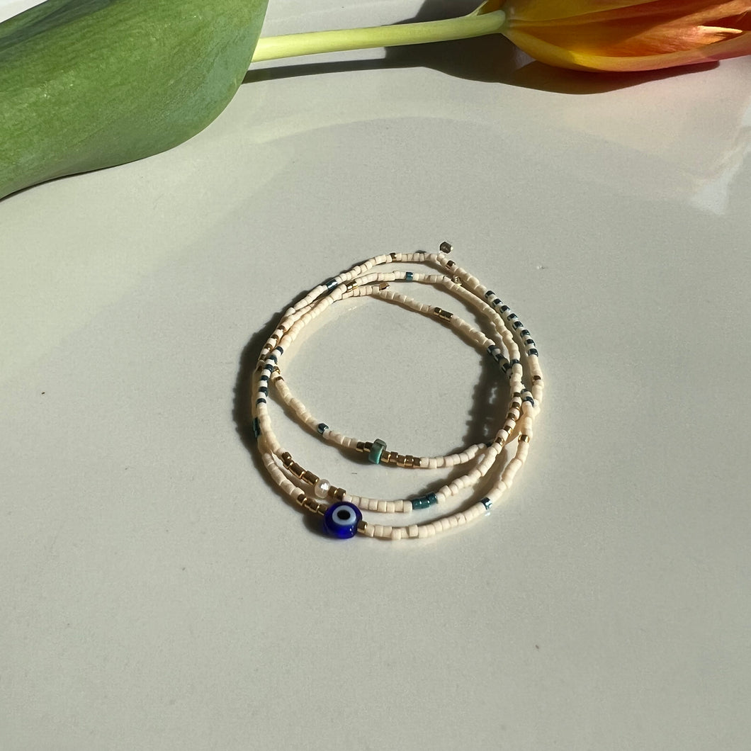 evil eye bracelet set (teal)