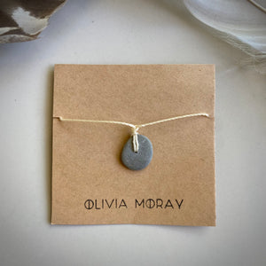 sacred river rock necklace (white)