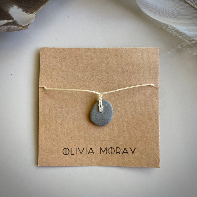 sacred river rock necklace (white)