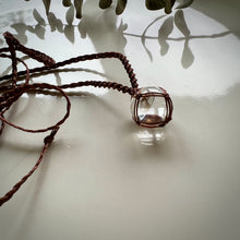 Load image into Gallery viewer, clear quartz sphere talisman (brown)