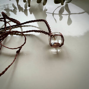 clear quartz sphere talisman (brown)