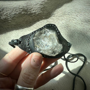 herkimer diamond horizon bracelet (black)