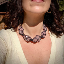 Load image into Gallery viewer, rose quartz dissent collar (black)