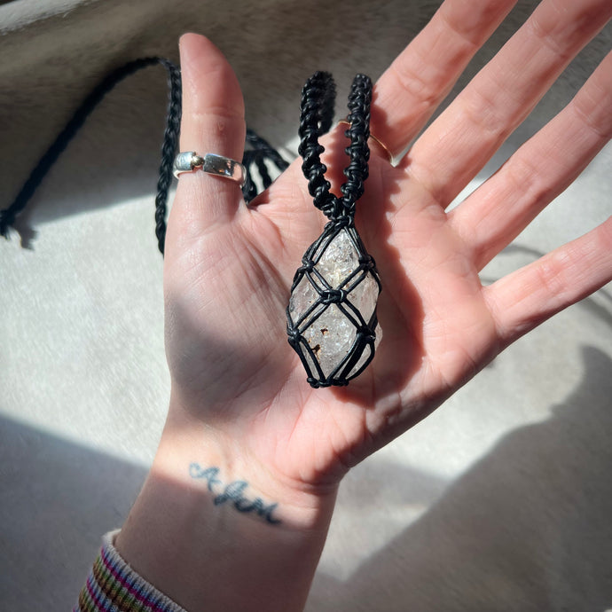 herkimer diamond talisman (black)