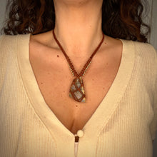 Load image into Gallery viewer, boulder opal talisman (brown with gold)