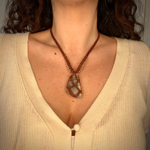 boulder opal talisman (brown with gold)