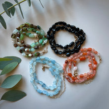 Load image into Gallery viewer, aquamarine pebble necklace