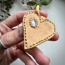 Load image into Gallery viewer, rainbow moonstone love necklace (tan)