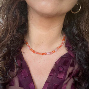 carnelian pebble necklace