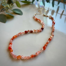 Load image into Gallery viewer, carnelian pebble necklace