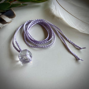 clear quartz sphere talisman (lilac)