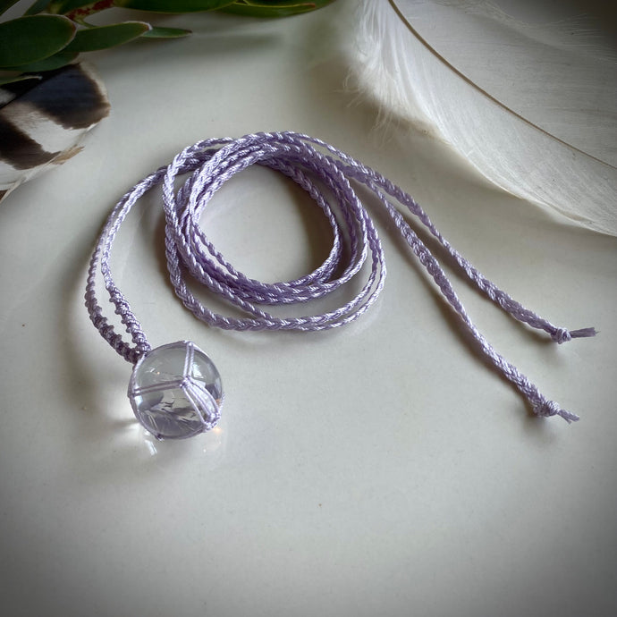clear quartz sphere talisman (lilac)