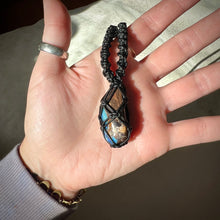Load image into Gallery viewer, boulder opal talisman (black)