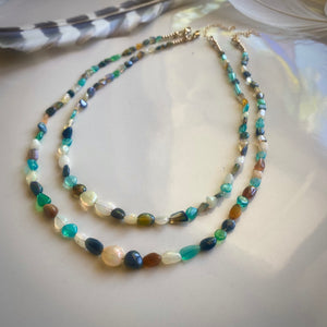 pebble opal necklace - 16”