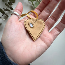 Load image into Gallery viewer, rainbow moonstone love necklace (tan)