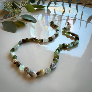 chrysoprase pebble necklace