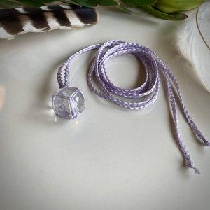 clear quartz sphere talisman (lilac)