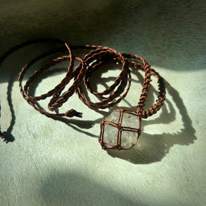 herkimer diamond talisman (brown)