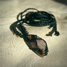 Load image into Gallery viewer, boulder opal talisman (black with gold)